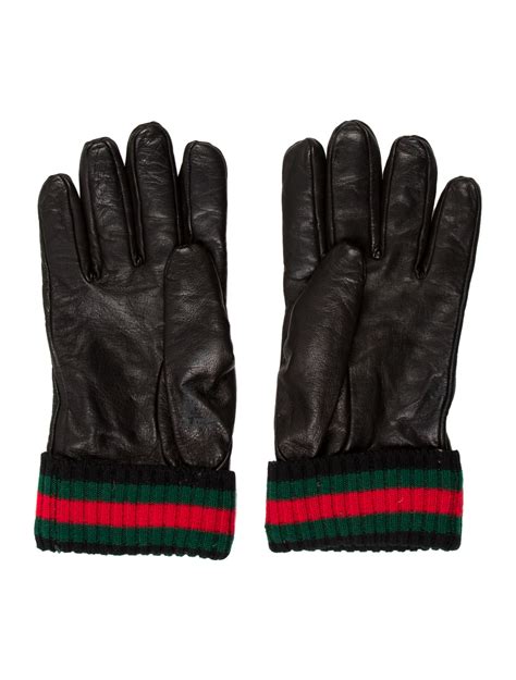 gucci men's leather gloves|gucci black leather gloves.